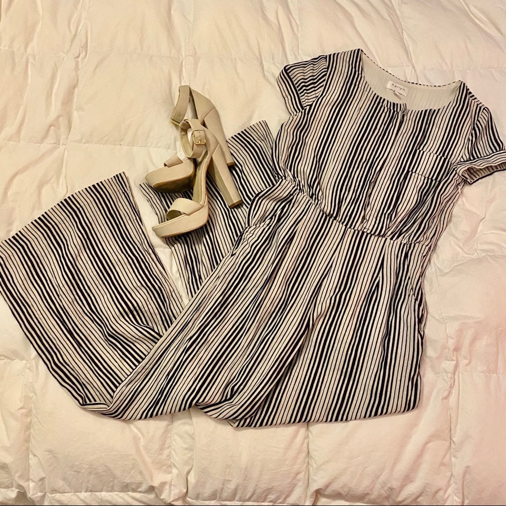 Harlyn By Anthropologie Pinstripe Jumpsuit
